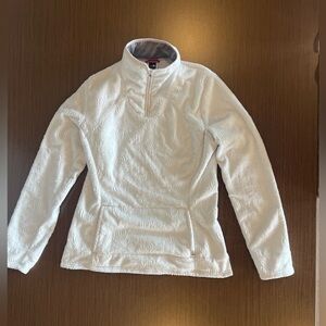 The North Face White Quarter Zip Fleece Pullover Size M.